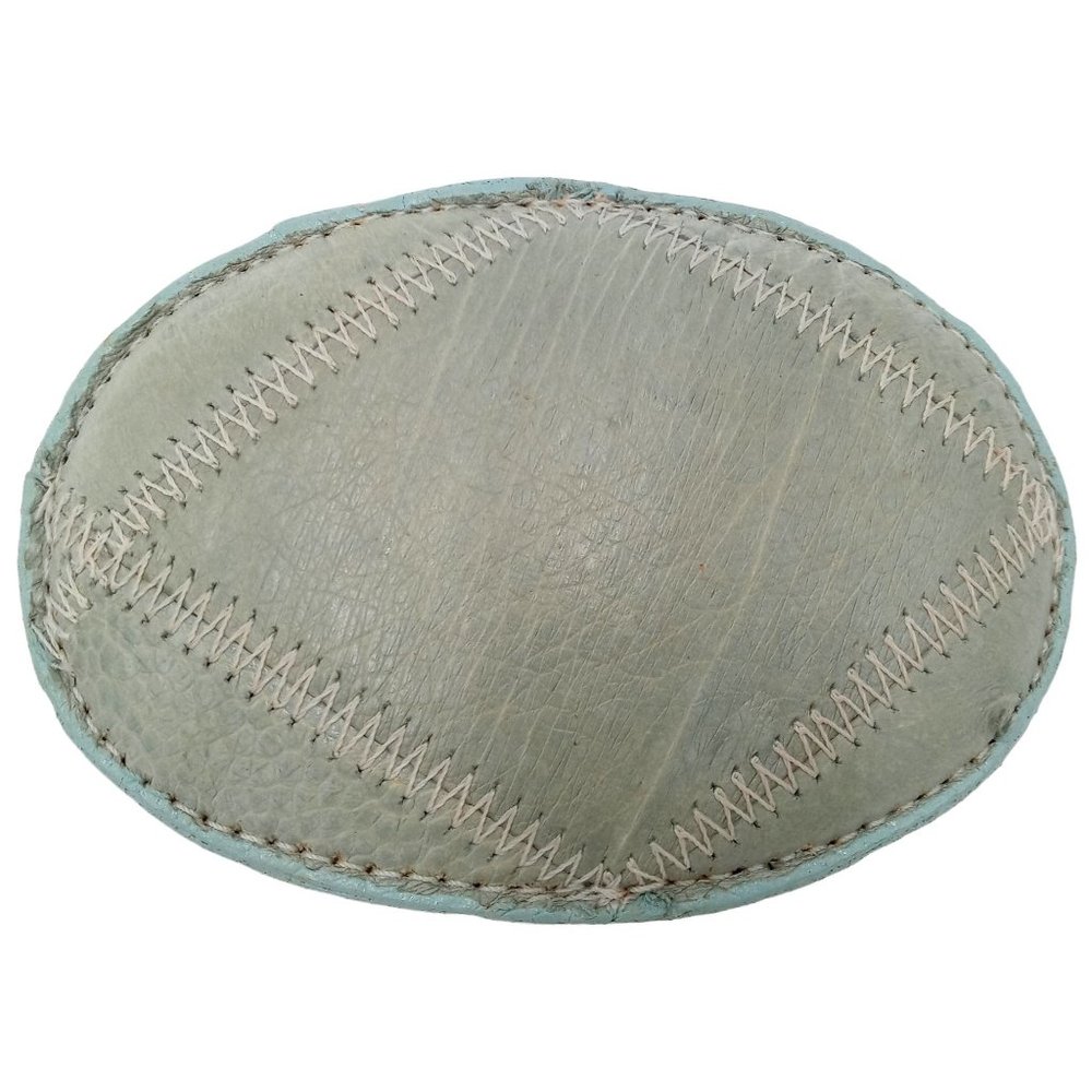 Light Blue Patchwork Exotic Eel Look Leather Belt… - image 1